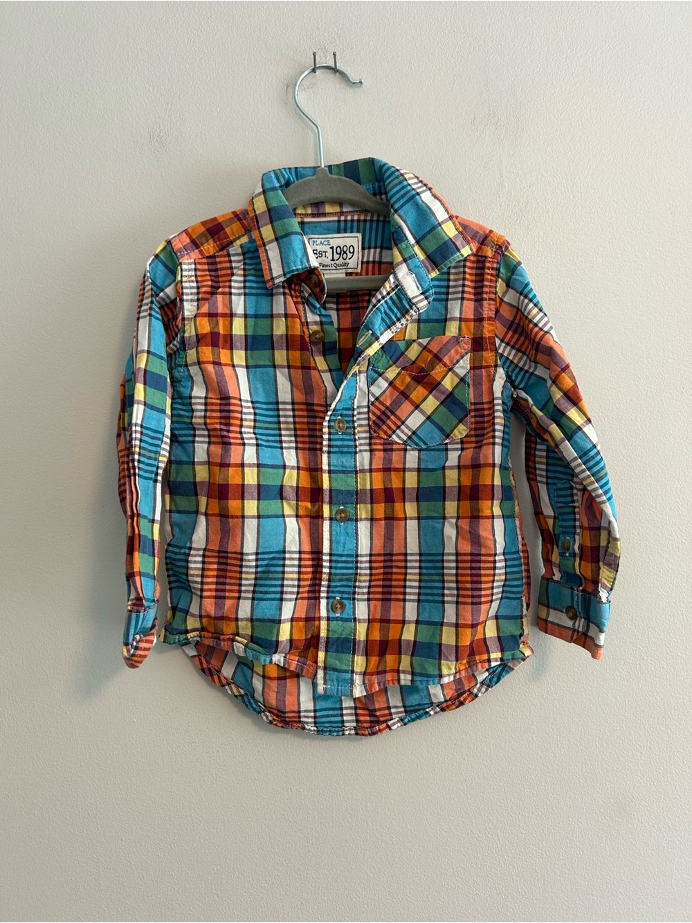 The children’s Place 2t Multicolour Plaid Button-Down long sleeve flannel shirt